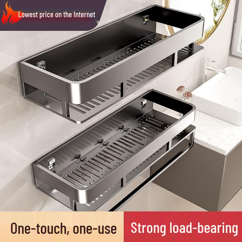 No-Drill Wall-Mounted Bathroom Corner Shelf