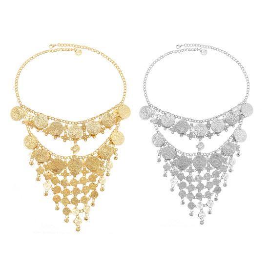 Belly Dance Metal Coins Tassel Face Chain Women Masquerade Cosplay