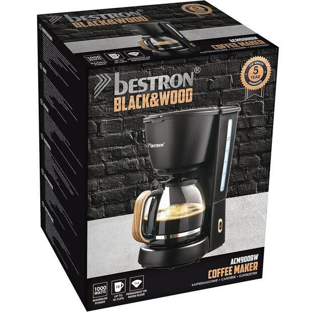 Кофеварка Bestron ACM900BW Black & Wood