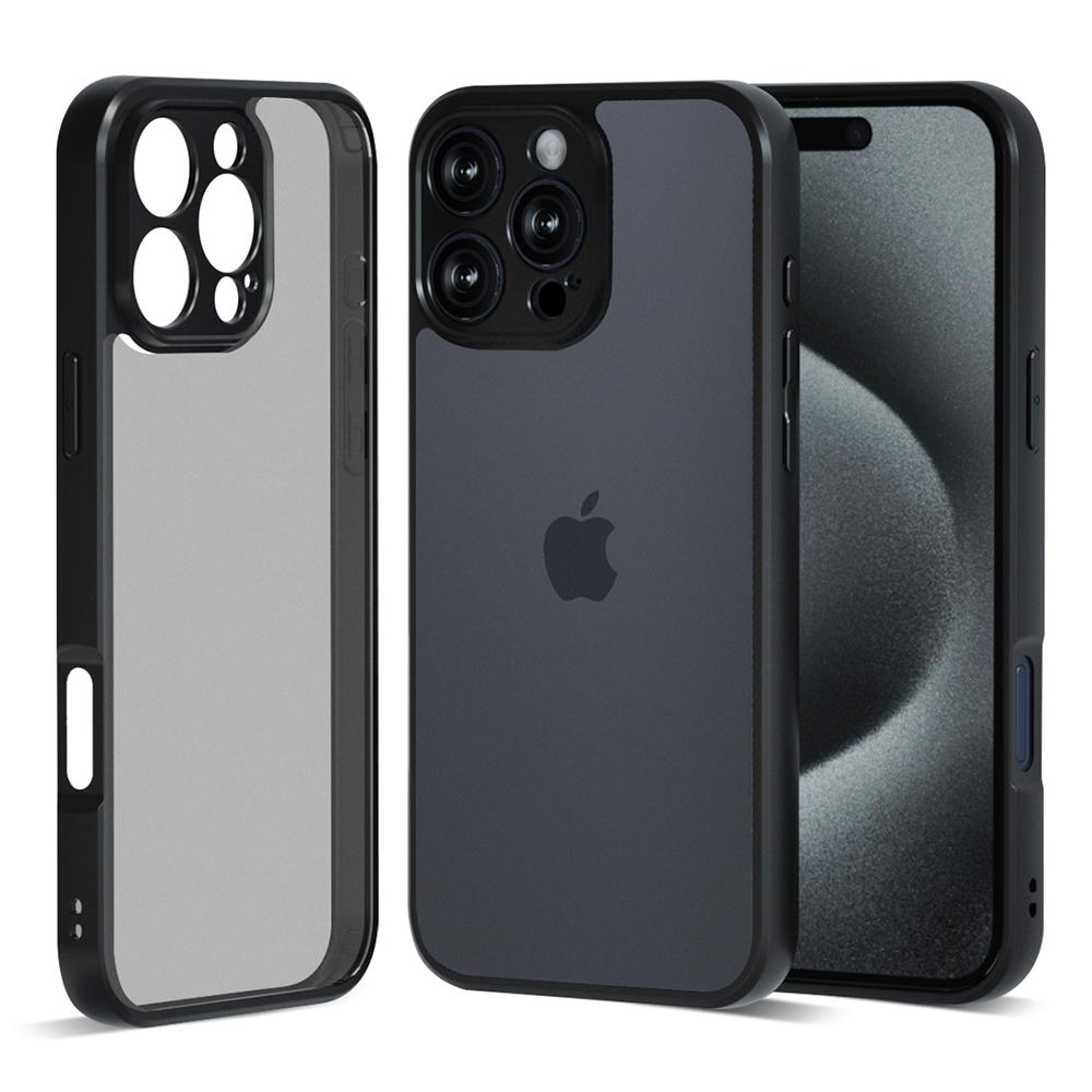 

IBMRS For iPhone 16 Pro Max Case TPU+PC Heavy Duty Shockproof Phone Cover Camera Protection Matte Black