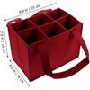 Felt Wine Bottle Carrier Bag, 6 Bottle Portable Liquor Tote with Soft Sturdy Handles, Organizer for Wedding Travel Picnic Party Holiday Gray
