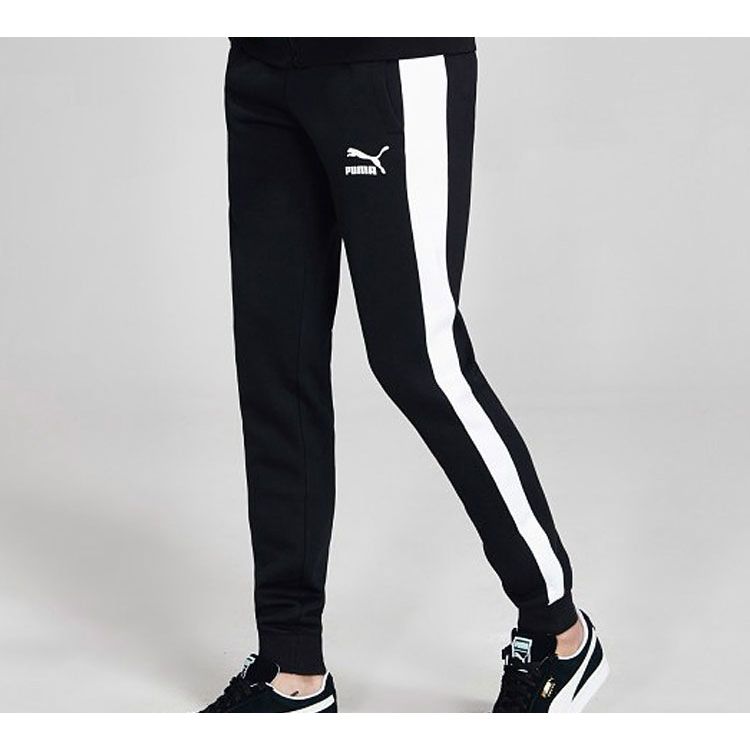 Puma Colorblock Casual Running Knit Pants Men Bottoms Black 579022-01