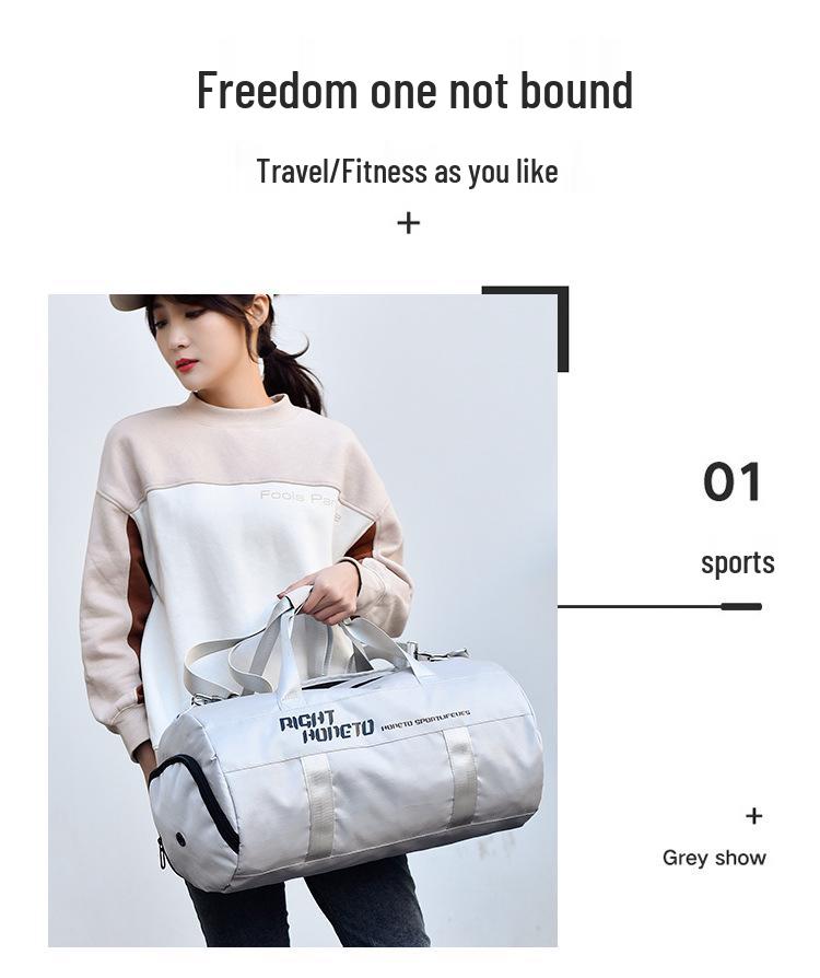 Men's Large Capacity Gym Bag with Shoe Compartment - Versatile Travel and Sports Crossbody Barrel Bag