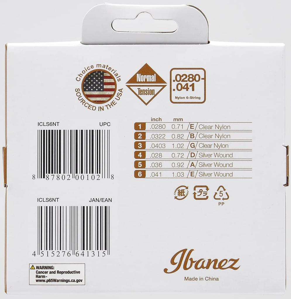 IBANEZ Nylon Strings for Gut Guitar Normal Tension ICLS6NT