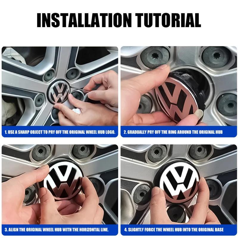JQTYB1 For Volkswagen VW Golf Polo Beetle CC Touareg Passat Jetta R 56/65/66mm Car Original Hub Cap Wheel Center Cover Badge Decoration