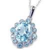 And My Jewelry Natural Blue Topaz Necklace Pendant Luxurious Antique Style Carat Car Cut [Your Box] - 3.0 14171/Oval [November Birthstone] [Gift