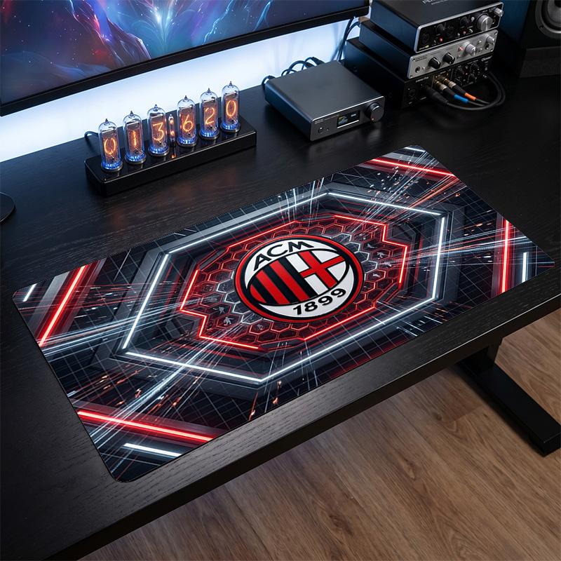 Tappetino per Mouse Grande Stampato AC Milan, Tappetino Morbido in Gomma Antiscivolo per Scrivania da Gioco per Ufficio Laptop Computer Decorazione