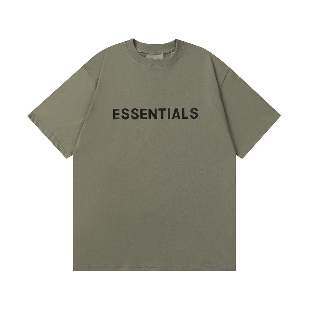 Essentials T-Shirt for Men's Pressed Glue Letters Loose Round Neck High Street Fashion Men and Women Short Sleeves T-shirts
