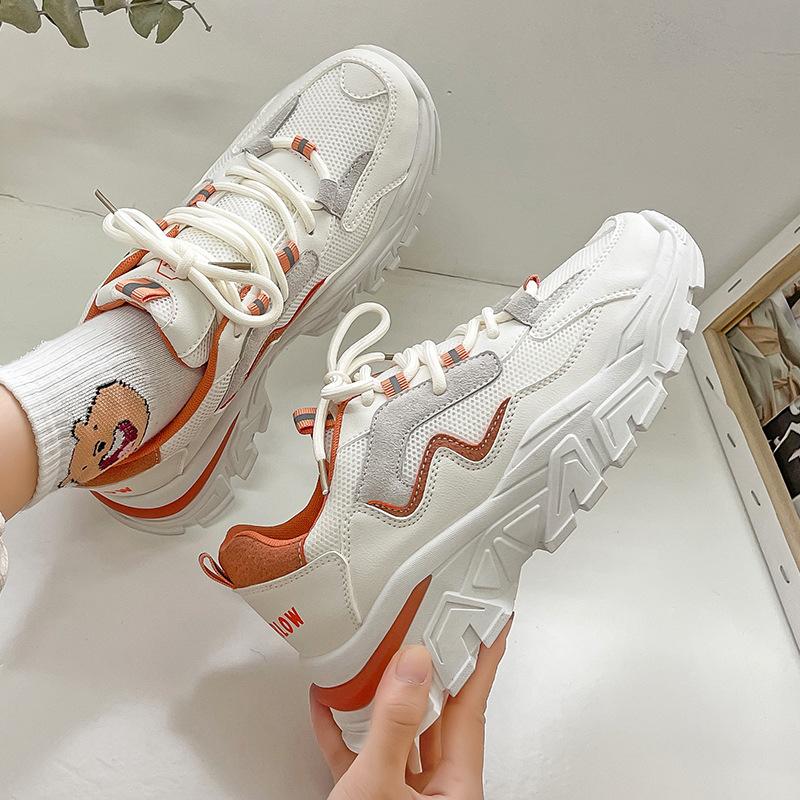 

Обувь для папы, девичья весна и осень, новые студенческие нишевые легкие повседневные универсальные спортивные кроссовки, белые туфли Tide 40 оранжевый