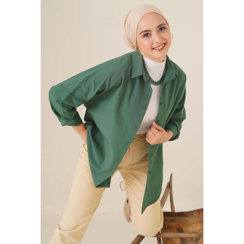 103901 Übergroßes Basic Hijab-Shirt - Creme