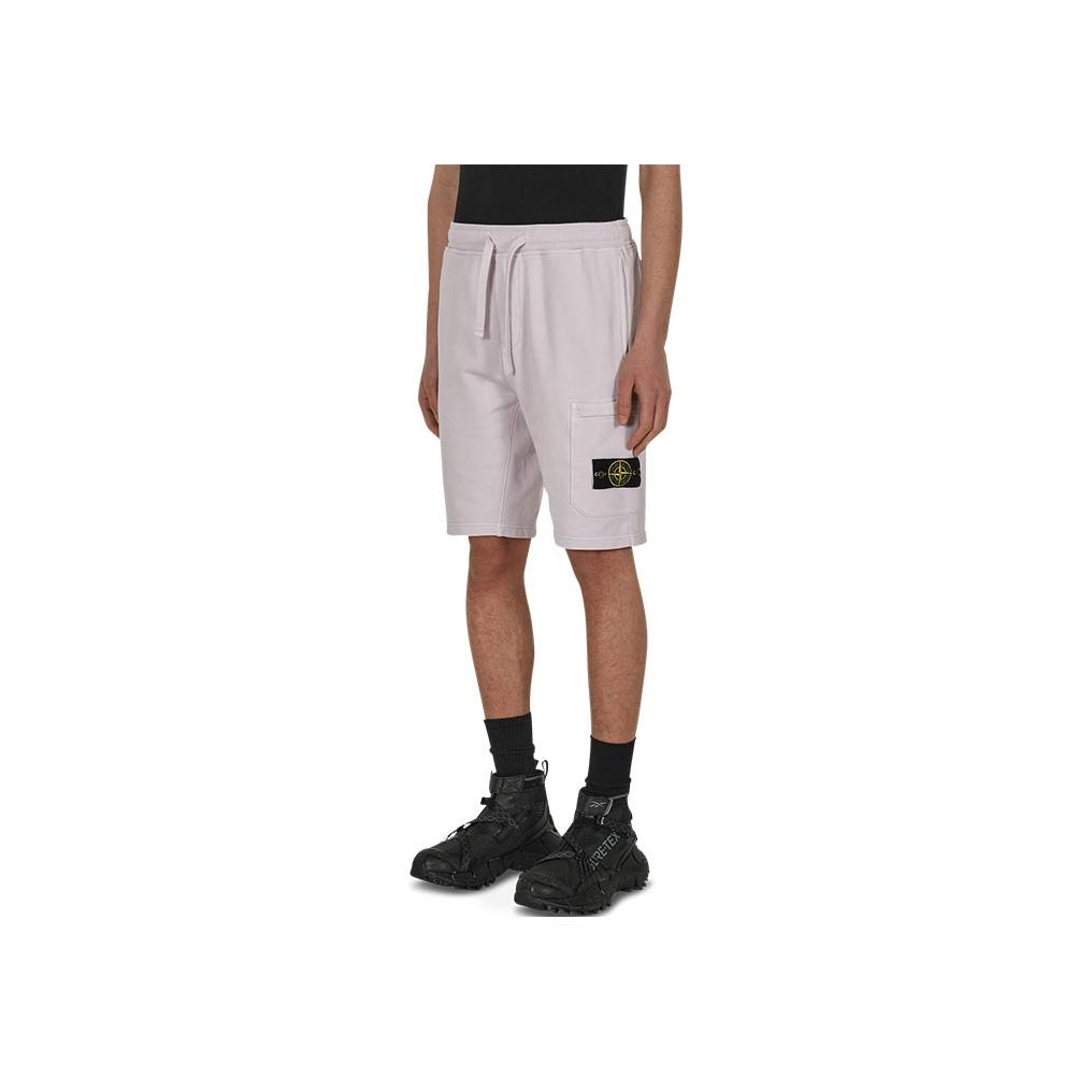 Stone Island 64651 Cotton Fleece Garment Dyed Shorts White Men Streetwear 761564651-V0086