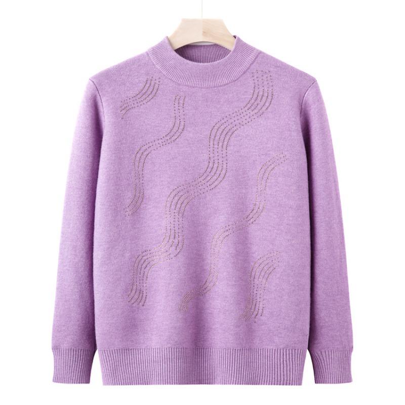 Mom Winter Clothes New Plush Thickened Sweater Year Old 0 Middle and Old Women's Bottoming Shirt Grandma Clothes