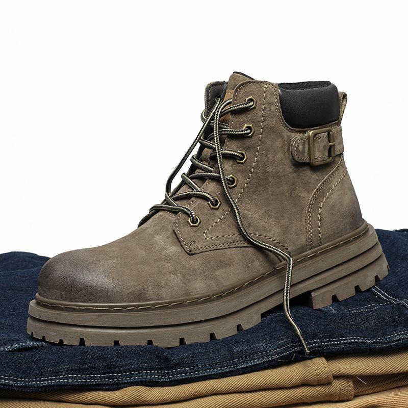 Martin Boots Paar klassische explosive Rhabarberstiefel Damen Leder High-Top dicksohlige erhöhende lässige vielseitige Herrenstiefel