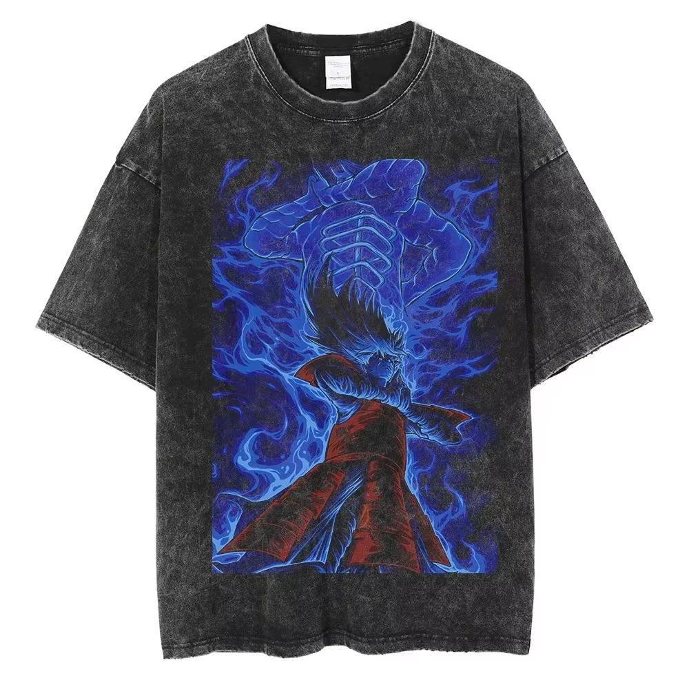 Anime Naruto TShirt Manga Retro Washed Version Kakashi TShirt Pain TShirt Lee Tobi Top Mens  Cotton Streetwear
