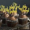 10Pcs Gold Oh Baby Cupcake Topper Boy Girl Baby Shower Gender Reveal Kids 1st Birthday Party Decoration Cake Decorating Supplies