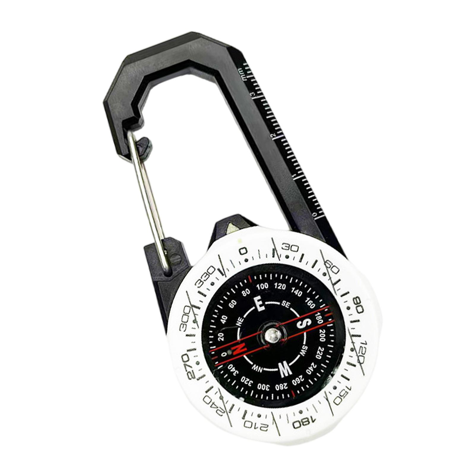 

Waterproof Carabiner Compass Portable Outdoor Sports Directional Guide Small Pocket Compass Backpacking Accessory білий