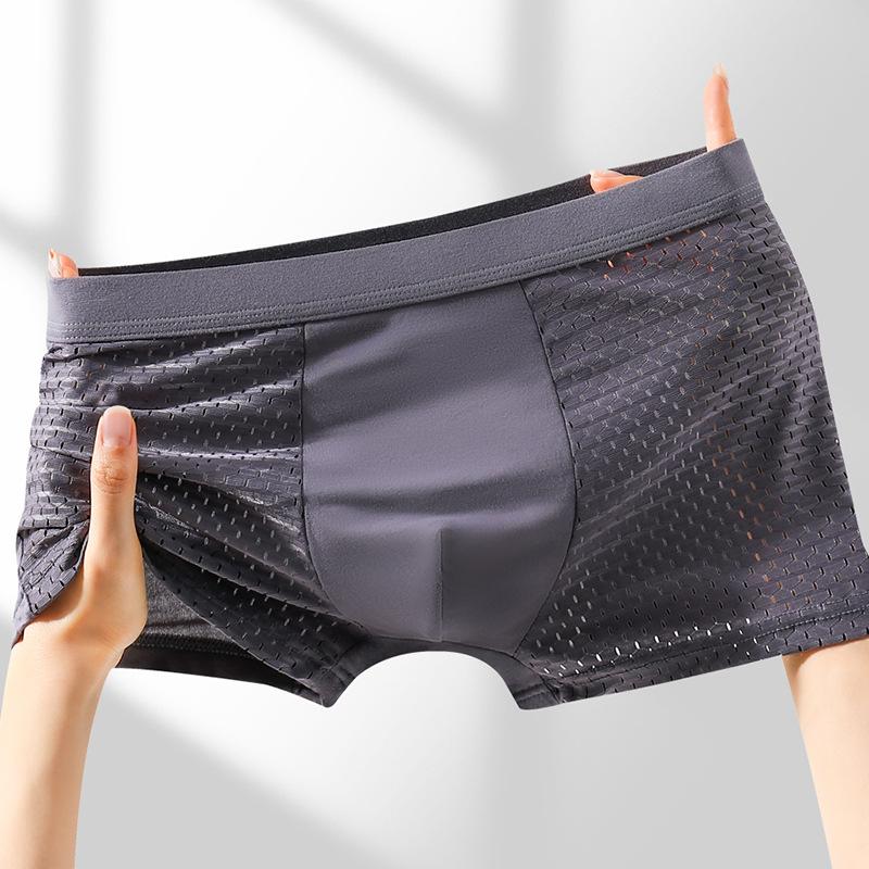 Men'S Panties Ice Silk Men'S Boxers Mesh Summer Boxers