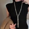 Double Layers Simulated Pearl Jewelry Long Necklace Women Classic Beads Chain Necklaces & Pendants Fine Gift