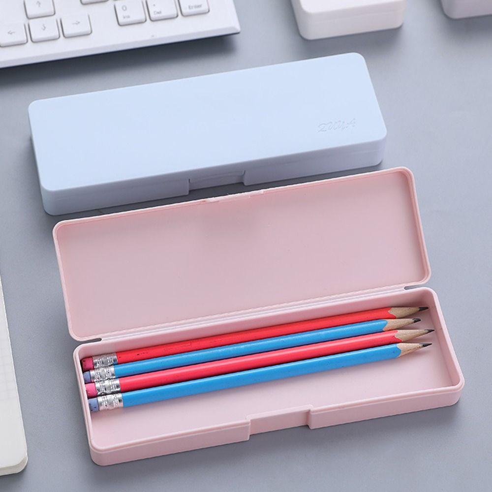 

Простой прозрачный матовый пенал Kawaii Pen Box прочный ящик для хранения канцелярских принадлежностей школа серый