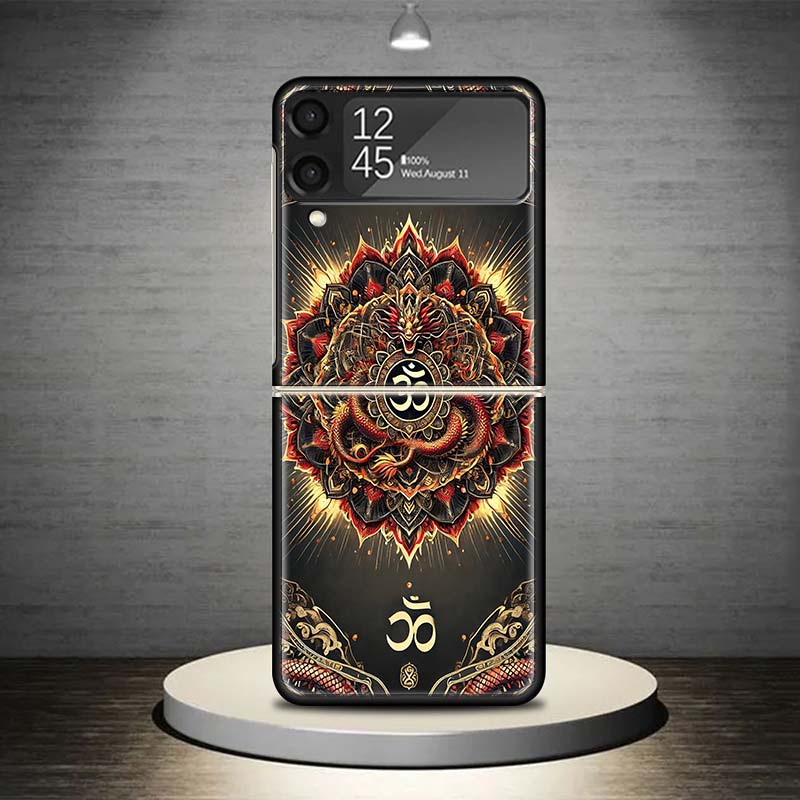 Mandala Chakra Insist Yoga Phone Case For Samsung Galaxy Z Flip 7 6 5 4 3 5G Shockproof Cover Z Flip7 Flip6 ZFlip5 Flip3 Flip4 L