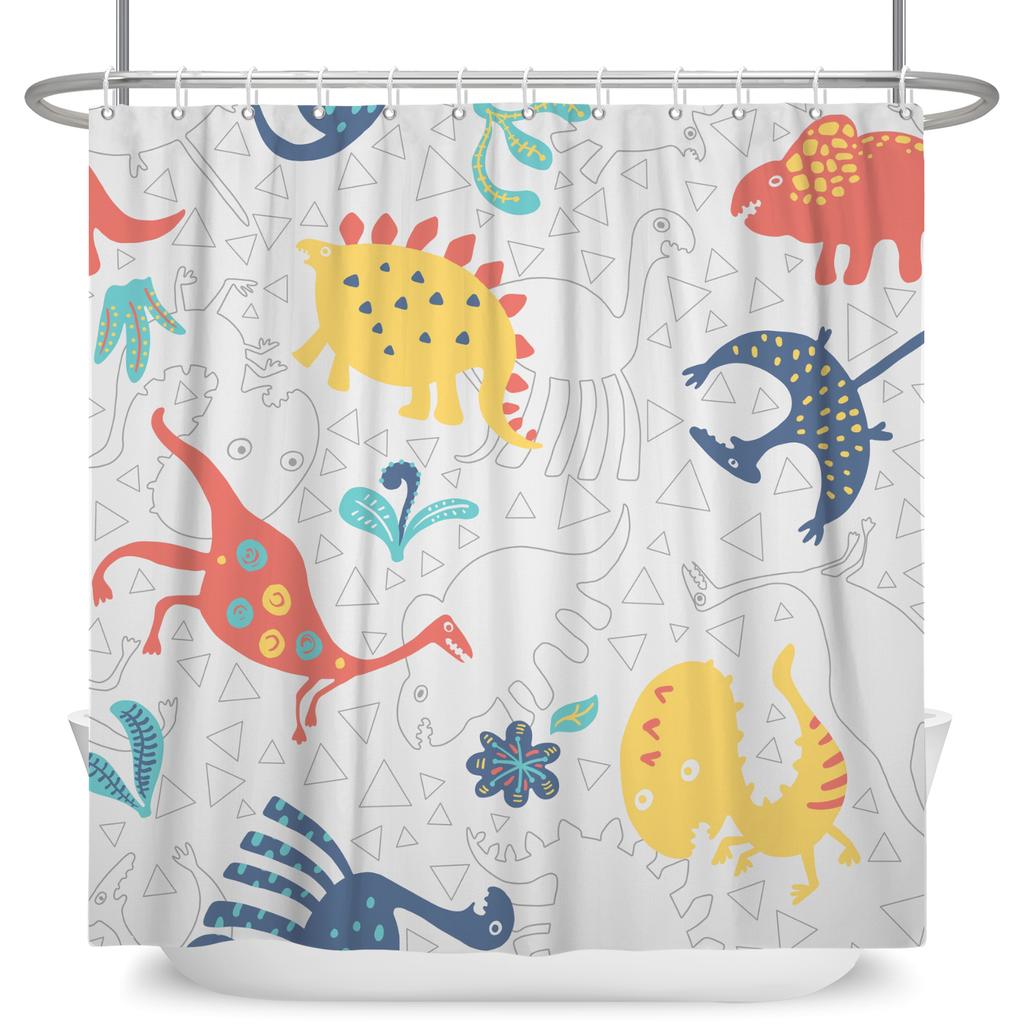 Cute Cartoon Animal Shower Curtain Waterproof Bath Curtain Bathroom Decor Kids Friendly Design Multiple Fun Patterns With Hooks