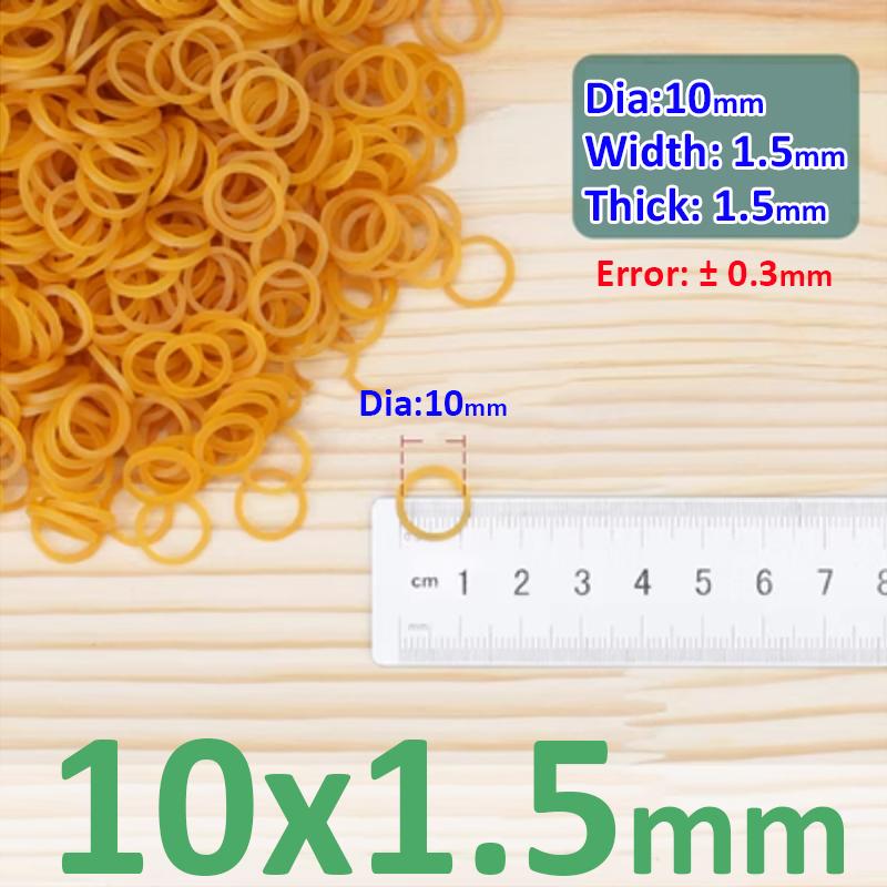 Diameter 10mm-60mm Width 1.5mm Yellow High Elastic Rubber Bands Supplies Stretchable Latex Rings For Home Office Stationery