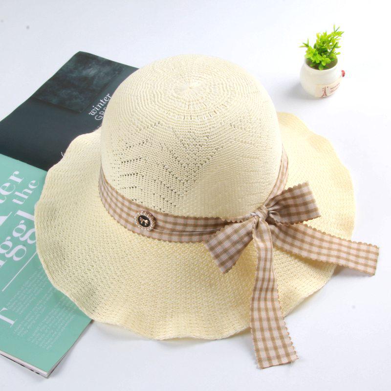 Women's Fashionable Wide Brim Straw Sun Hat – Perfect for Beach and Scenic Spots