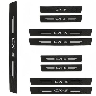 9 יחידות מדבקות סרטי הגנה לסף דלתות רכב מגן נגד שריטות סיבי פחמן כיסוי דוושת שריטות אביזרי רכב