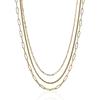 Stainless Steel 18K Gold PVD Plated Three Layers Beads Chain Necklace Titanium Steel Layered Bead Chain Necklace Bracelet