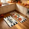 Halloween Kitchen Scary Pumpkin Design Stain Easy Clean Doormat for Holiday Decor