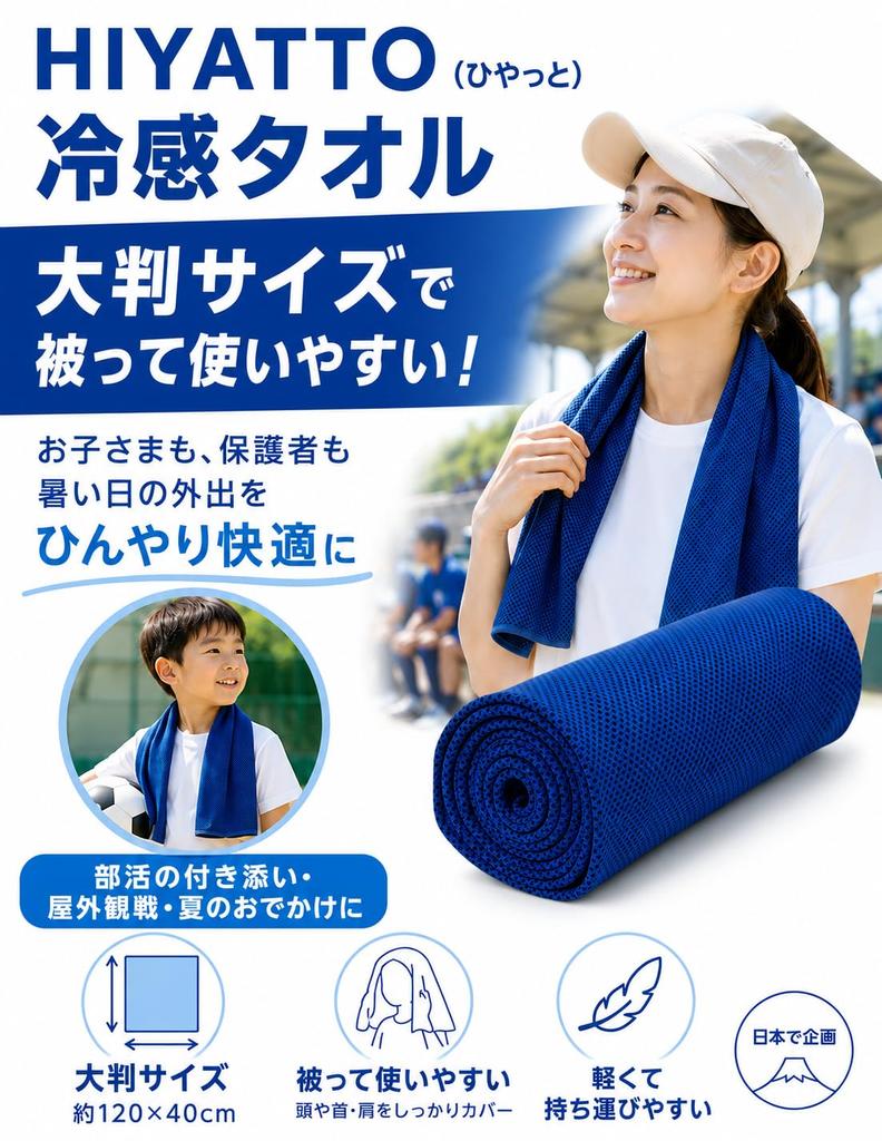 Size Covers Up To the Large for Children and Simply Wet with Cools Heatstroke Sun UV Neck Covers from Head To Outdoor Club Japanese Manufacturer