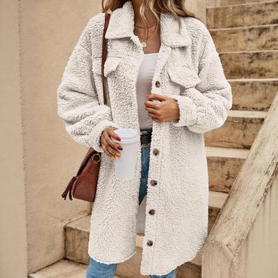 New Winter Snap-front Pullover Plush Coat - Loose and Elegant Long Coat for Women