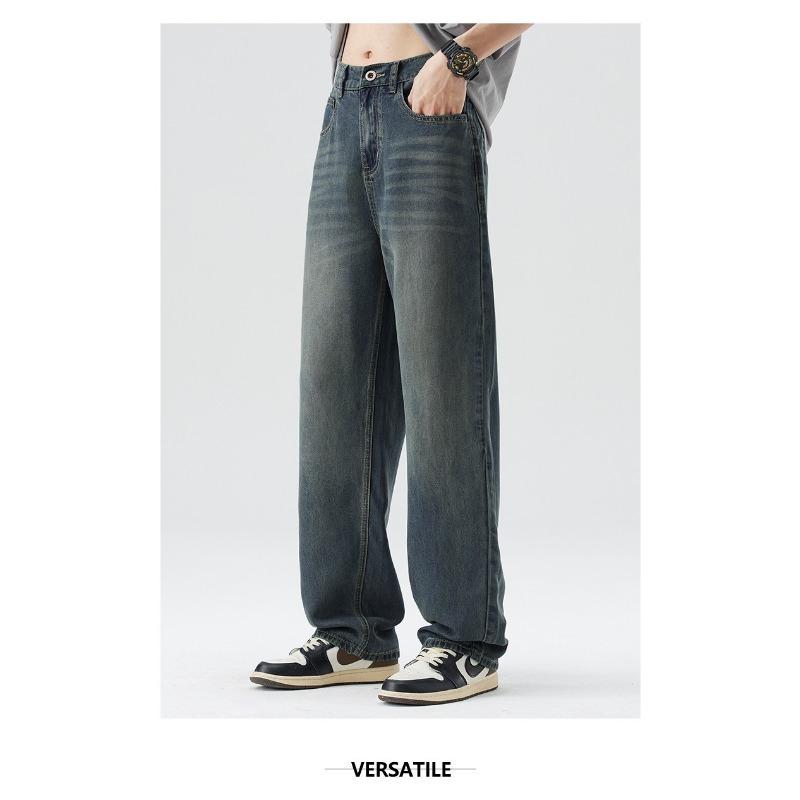 

Теннисные джинсы Весна и Лето Свободные Прямые Стройнящие Эластичные Теннисные джинсы 38