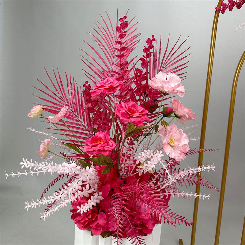 Wedding Floristry: Simulated Flower Scene Arrangement with Seven Optional Colors for T-Stage and Aisle Decoration