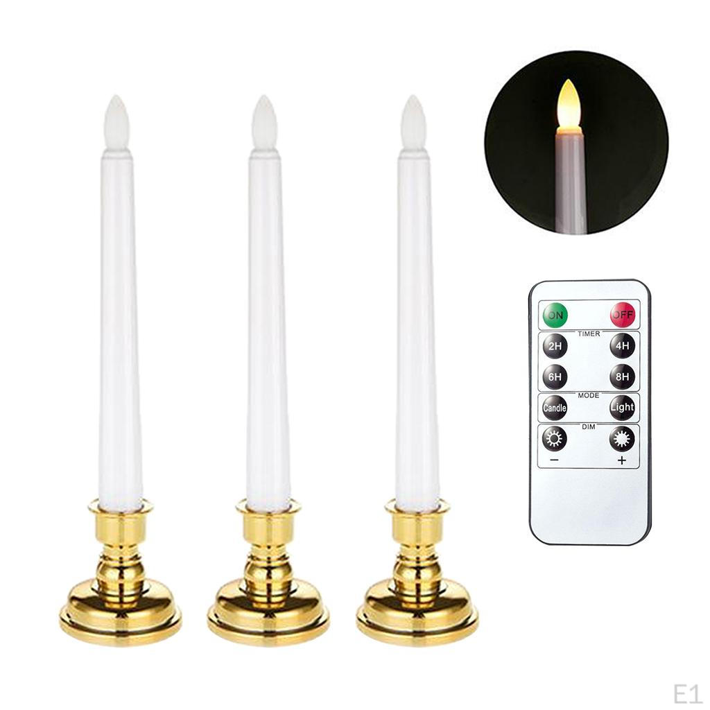 3D Wick Electric Flameless Taper Window Candle Light with Remote Home Decor