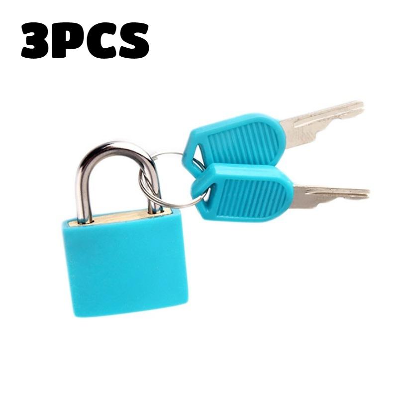 6Pcs Suitcase Lock Small Strong Padlock With 2 Key Travel Tiny Suitcase Anti-Theft Lock Drawer Diary Colored Plastic Case Lock