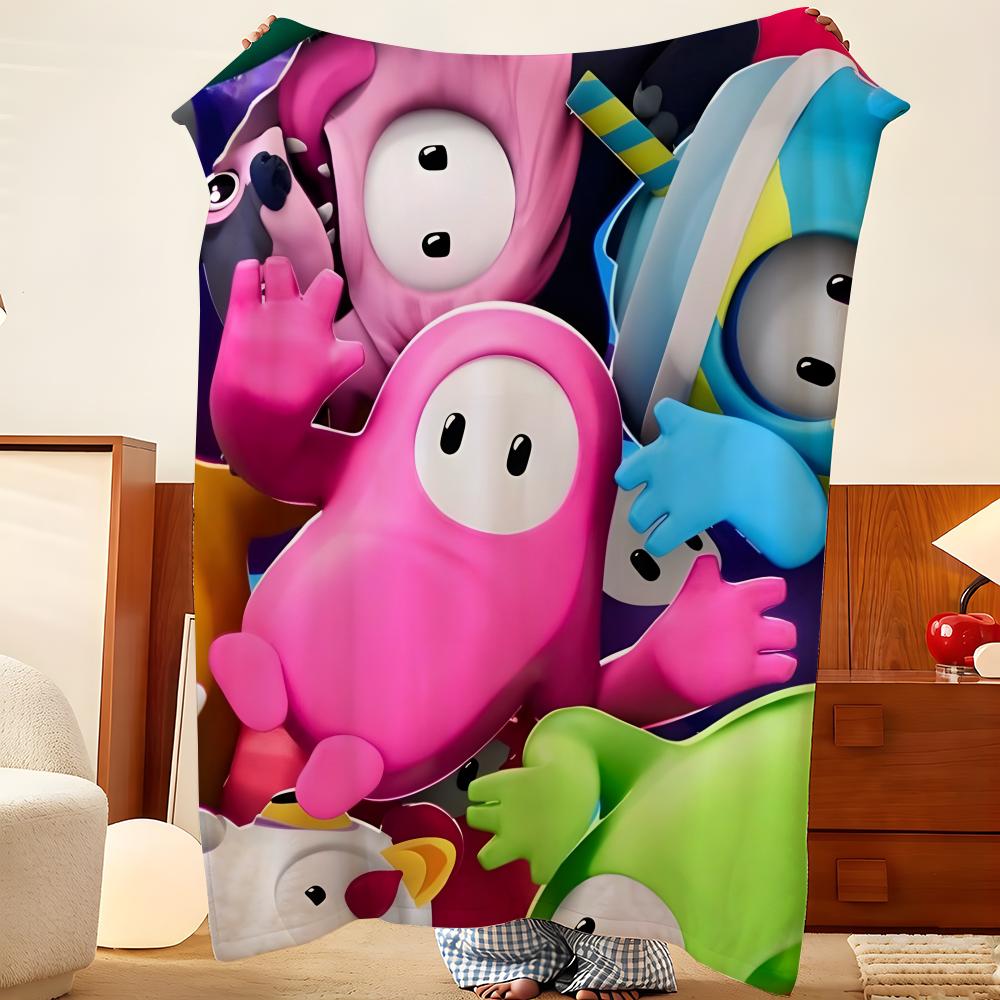 Game F-Fall G-Guys Throw Flannel Throw Blanket, Lightweight Cozy, Durable Washable cute Cool