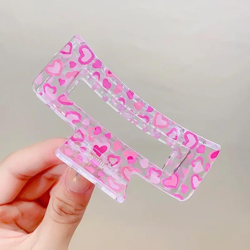 New Women Print Flower Hair Claw Tough Colorful Plastic HairClip Large Size Hair Clamps Crab Hairpin Hair Accessories Girl Gift