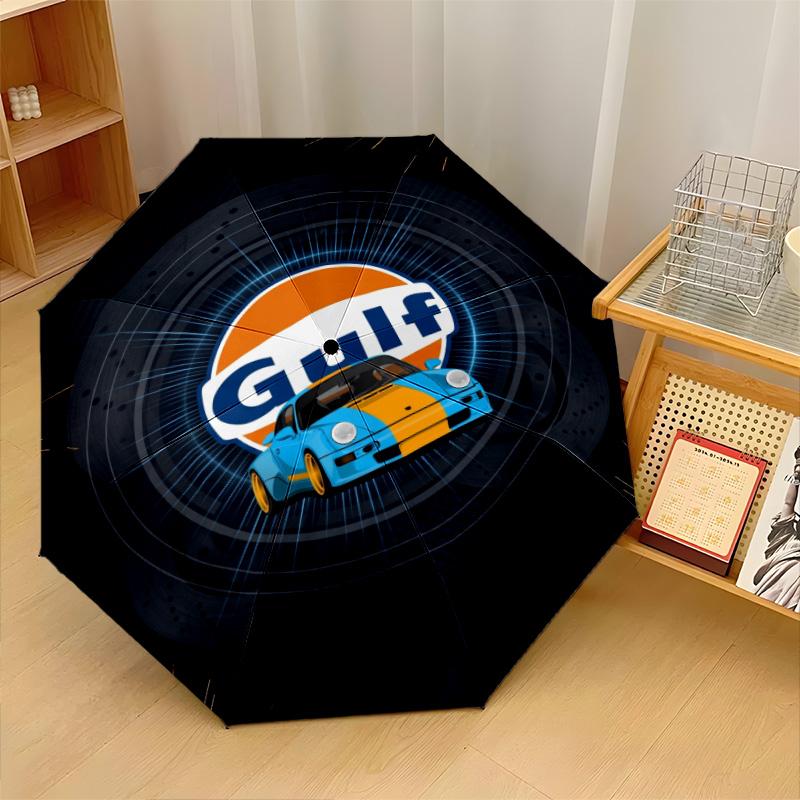 Stampa Golfo 8?Ombrello Pieghevole Automatico con Stecche Resistente al Vento Leggero per Viaggi all'Aperto