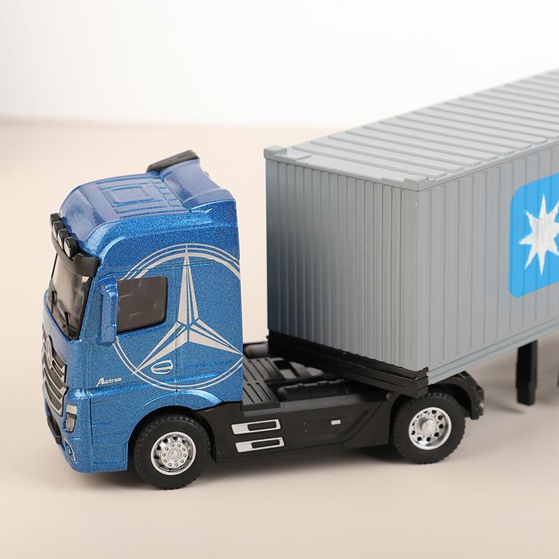 1:36 Diecast Alloy Truck Head Model Toy Container Truck Pull Back With Light Engineering Transport Vehicle Boy Toys For Children