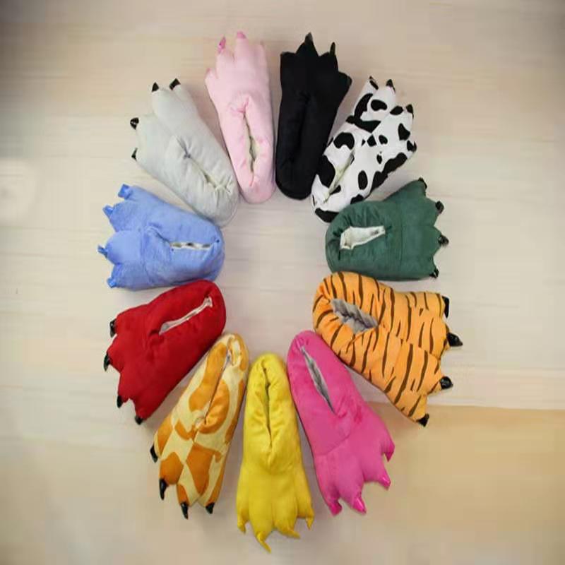 Pigiama Onesie Peloso con Artiglio di Dinosauro & Pantofole Calde per Autunno/Inverno cm