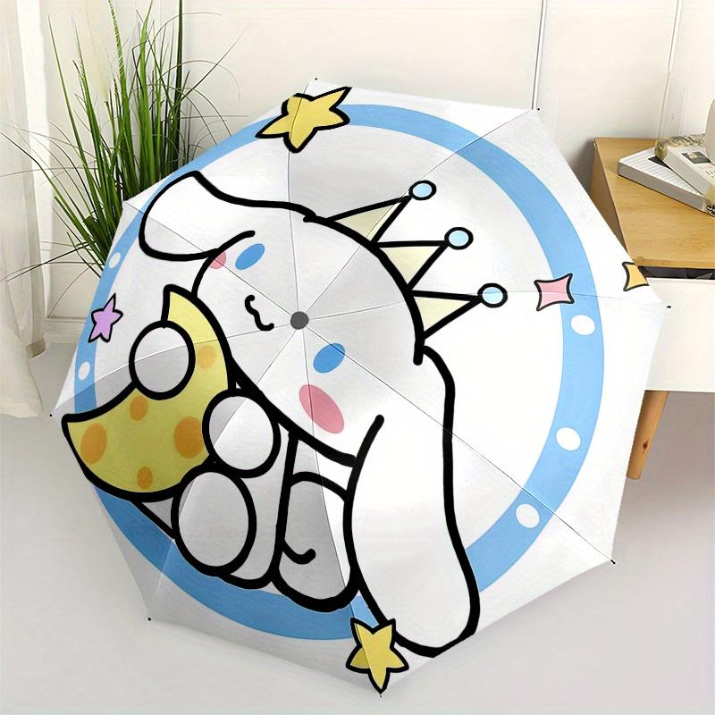 

Cinnamoroll, Moon Automatic Open/Close Umbrella Cute Umbrella with Cute Design, Portable 3 Fold Compact Umbrella for Men & Women, Halloween