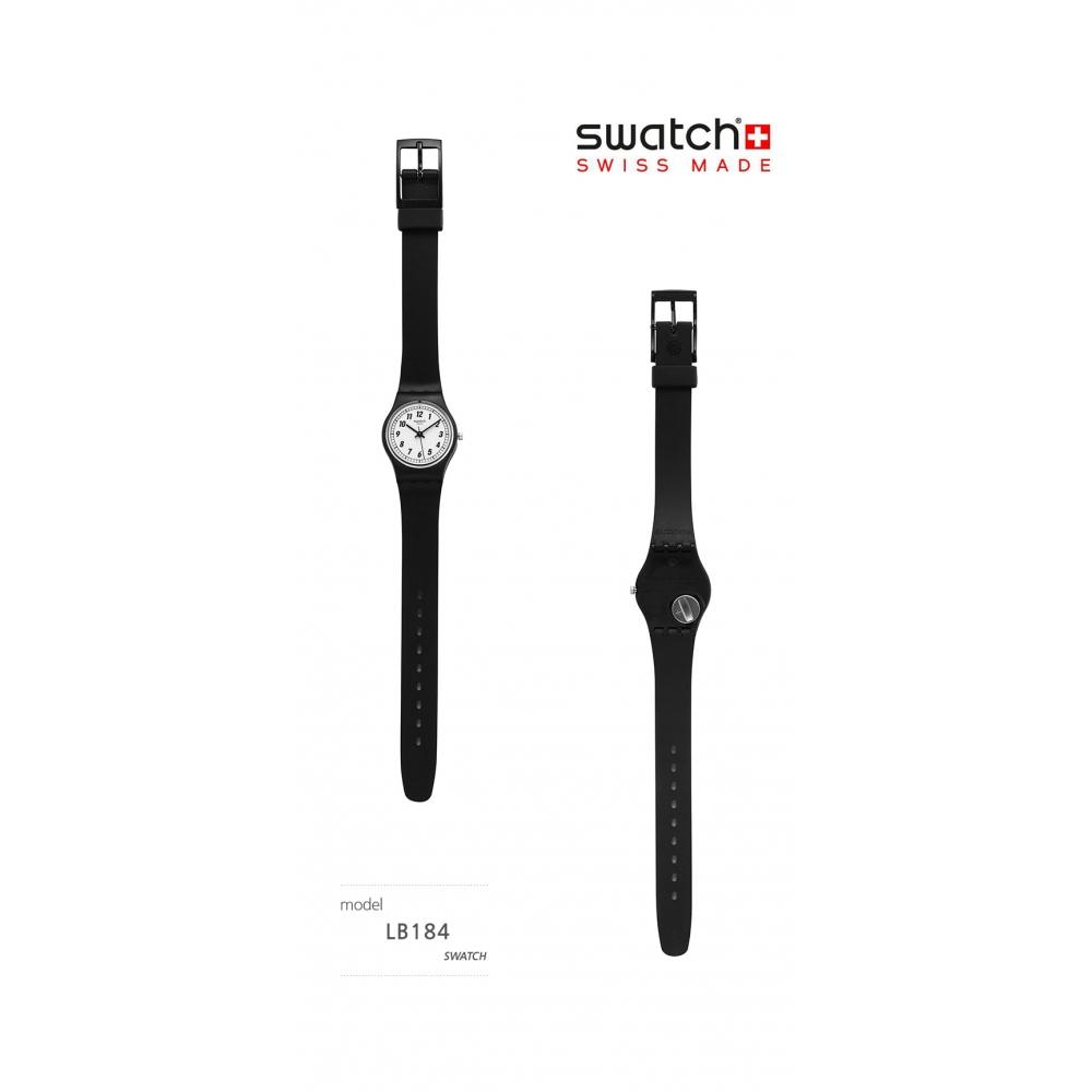 Swatch Lb184 Something Black Women S Pu Watch
