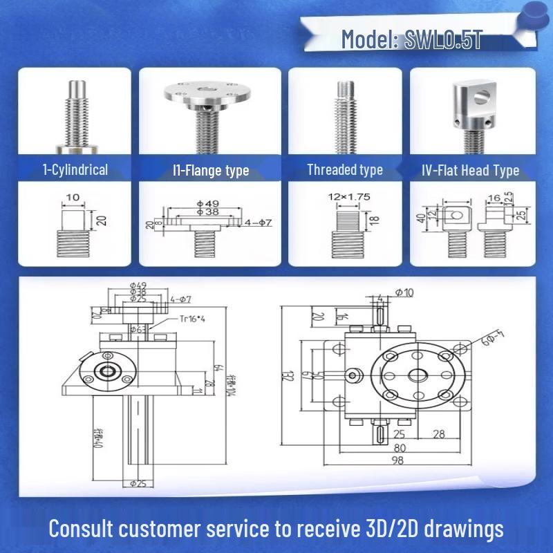 SWL Manual Worm Gear Screw Jack