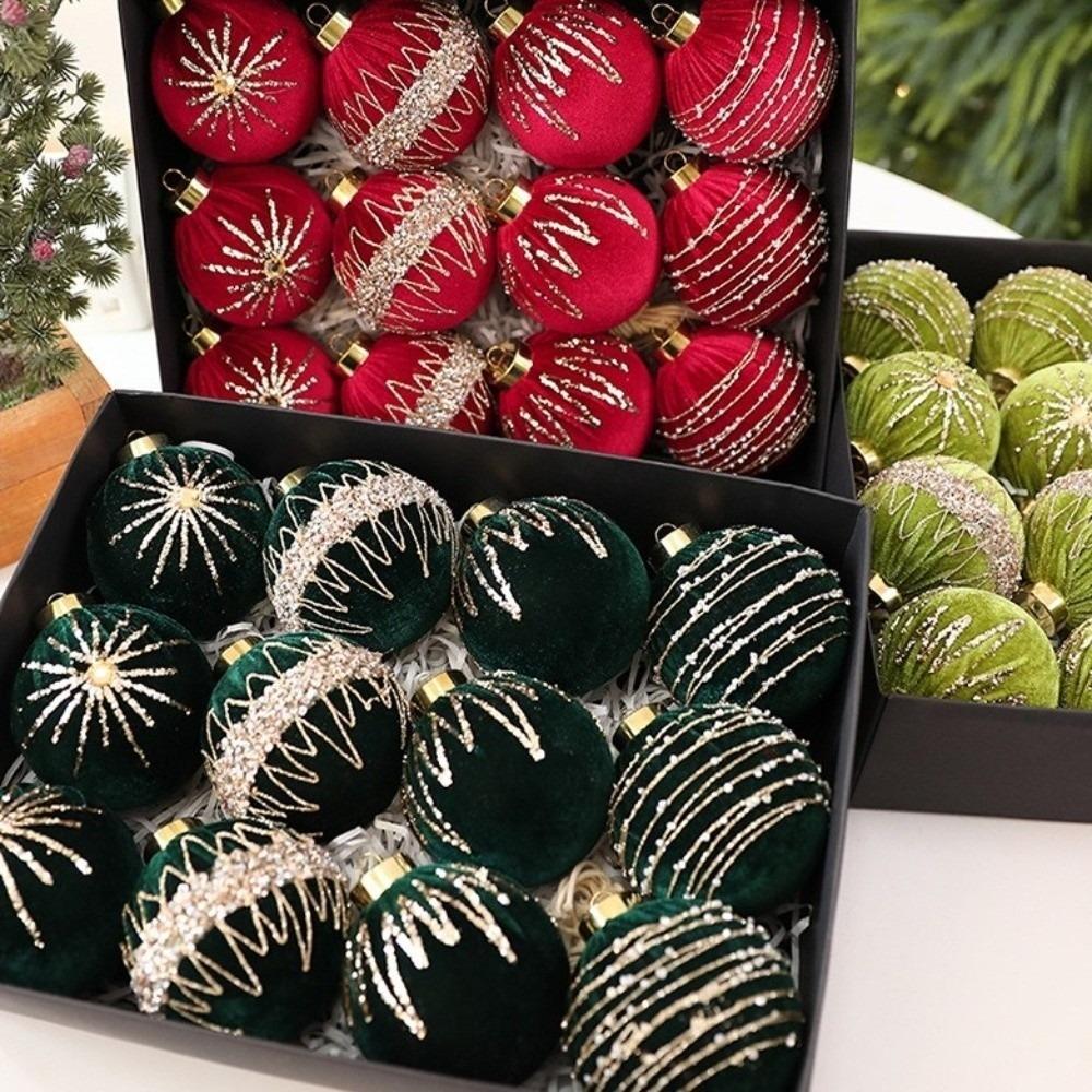 12pcs/set 8CM Christmas Spheres Sparkling Xmas Window Decor  Christmas Party