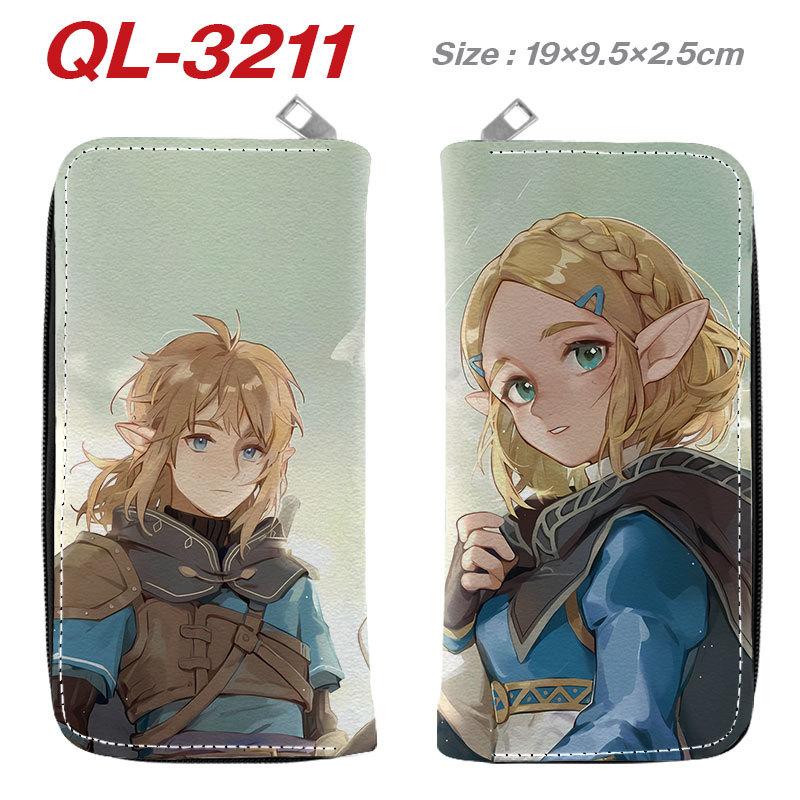 Zelda Legend Wallet Full Color Zip Long Purse Anime Handbag Coin Bag Organizer 1pcs