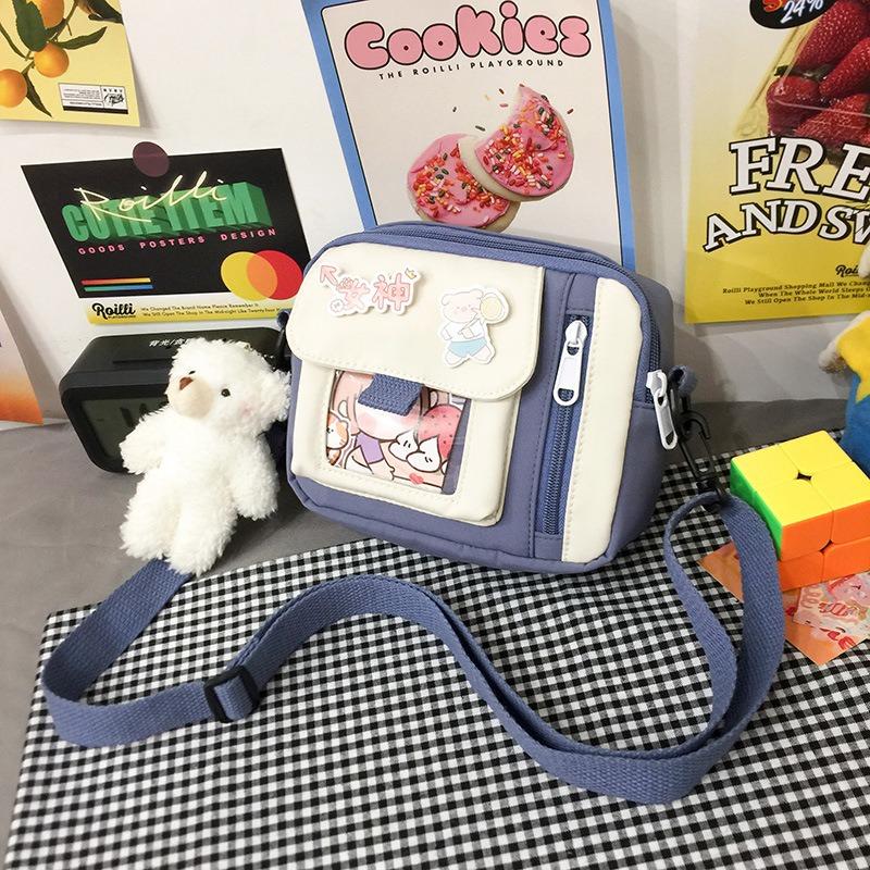 New Canvas Bag Female Student Small Bag Wind Messenger Bag Literary Versatile Cute Shoulder Bag
