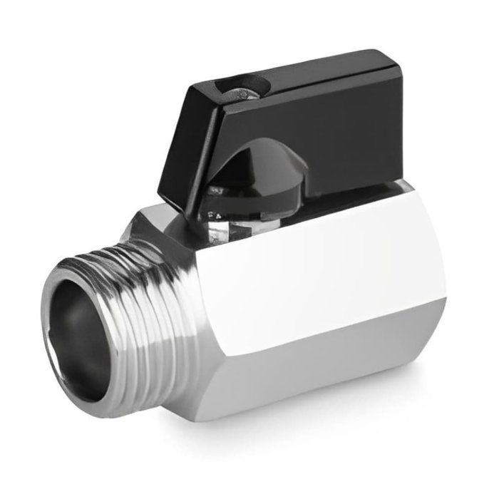 Mini Ball Valve 1/2 Inch In Chrome-Plated Brass