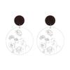 Environmentally Friendly Stud Earrings, Fresh Mori Floral Pattern Transparent Acrylic Geometric Earrings