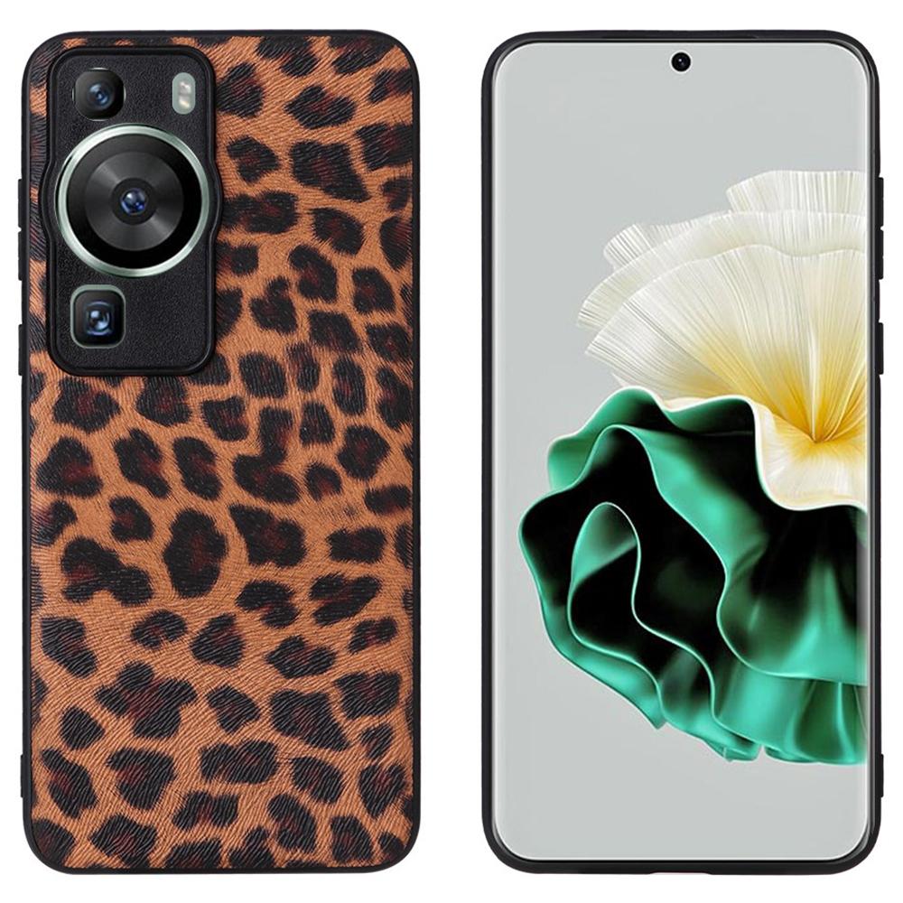 

For Huawei P60 Pro Precise Cutouts Camera Protection PU Leather Coated PC+TPU Cover Phone Case Leopard